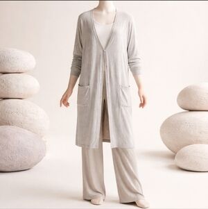 Bobeau Light Gray Cardigan Sweater Size Large